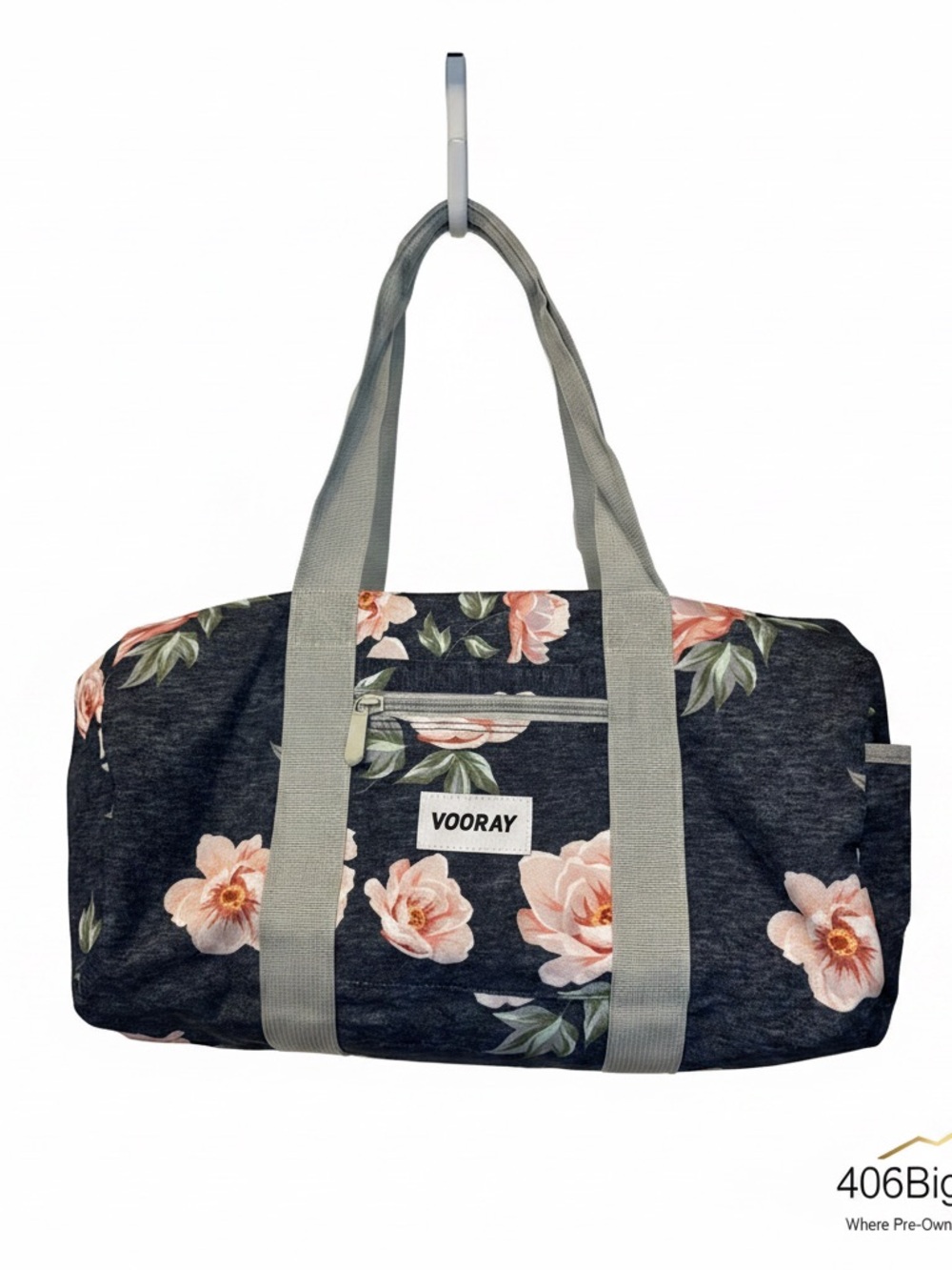 Vooray Floral Travel Duffel Bag - Black with Pink Floral